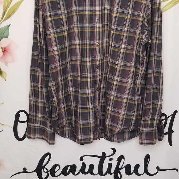 Vince plaid cotton button front shirt - Picture 3 of 10